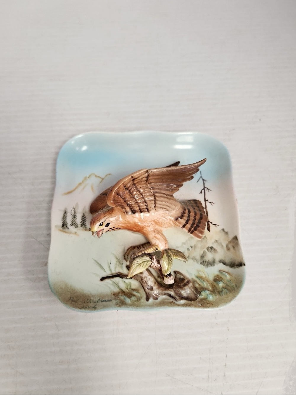 Vintage Napco 3D Hawk Ceramic Plaque